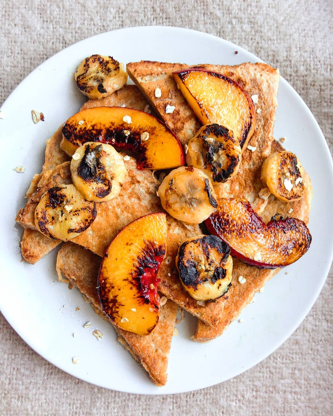 Easy French Toast with Banana and Peach