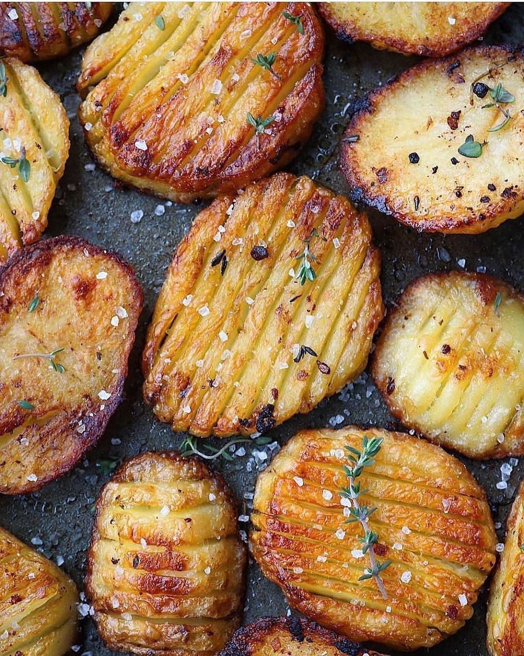 Salt and Vinegar Roast Hasselback Potatoes