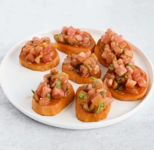 Bruschetta Sweet Potato Toasts