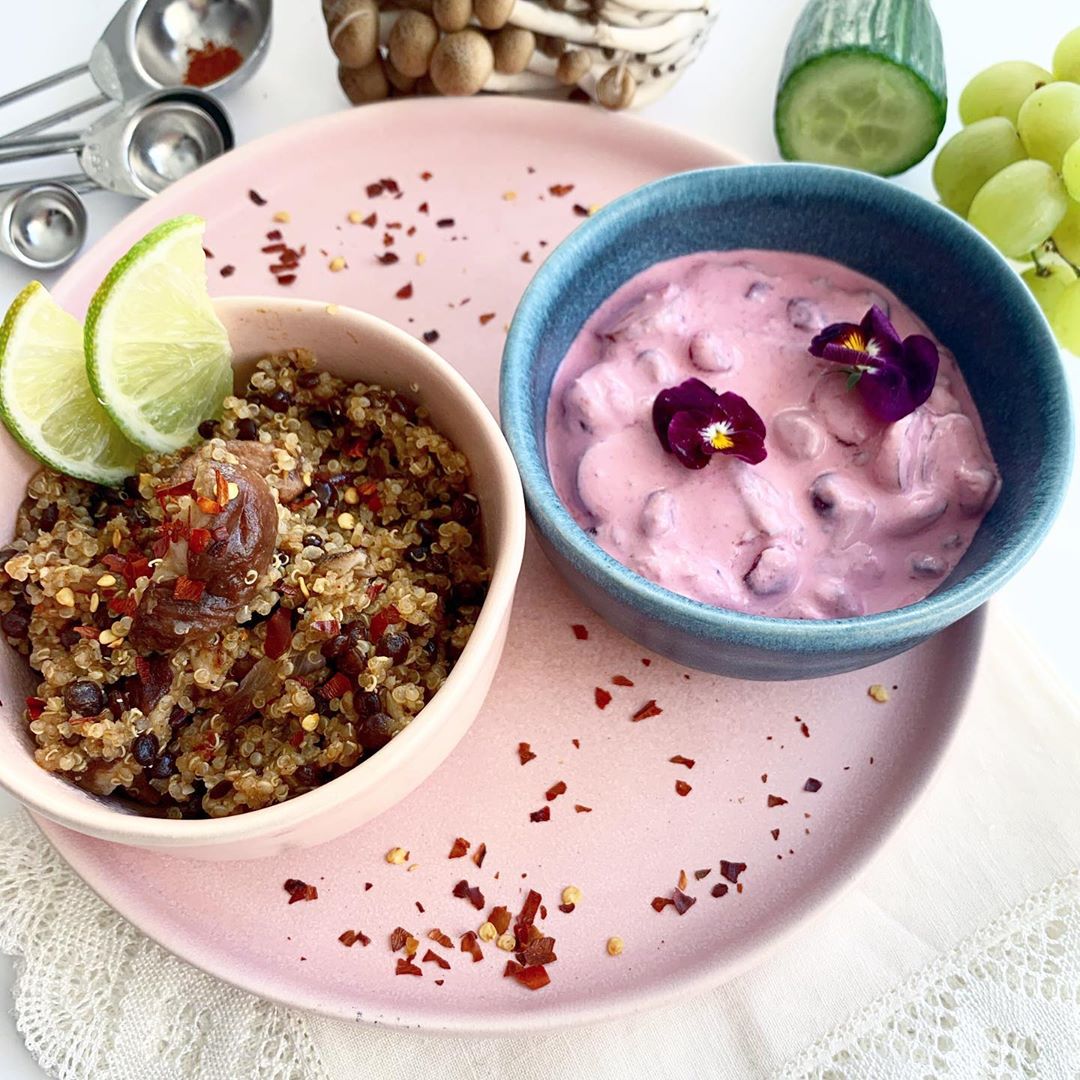 Beetroot Raita with Yogurt and Fresh Fruits