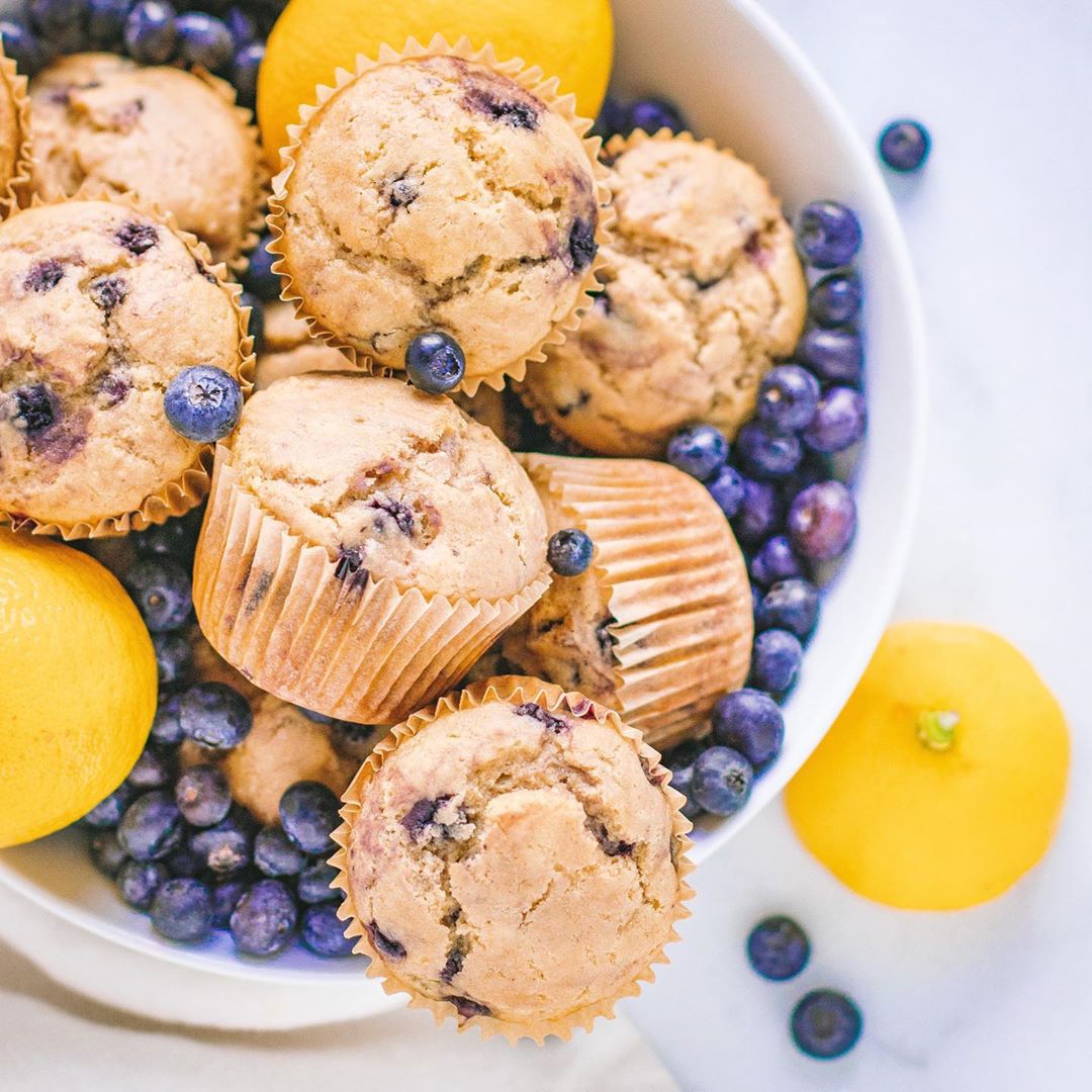 One Bowl Vegan Blueberry Muffins