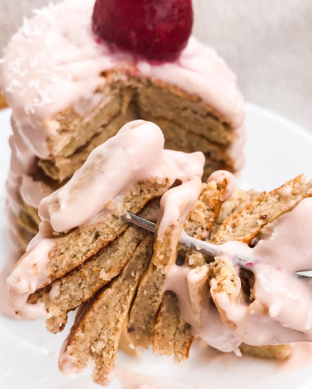 Sweet and Fluffy Strawberry Cream Pancakes