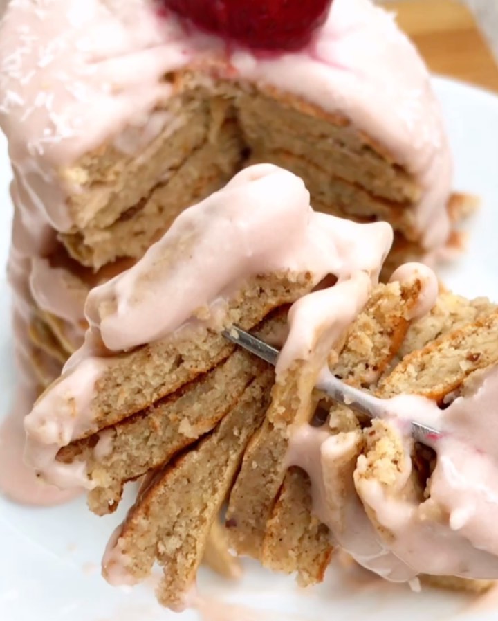 Sweet and Fluffy Strawberry Cream Pancakes