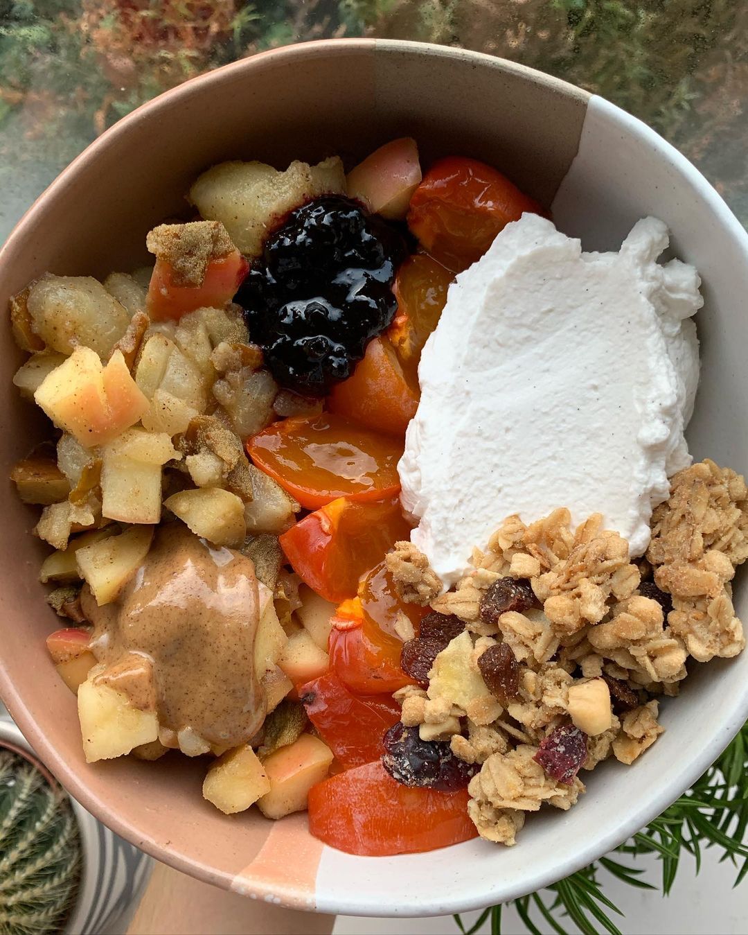 Stewed Spiced Maple Fruit and Yogurt Bowl