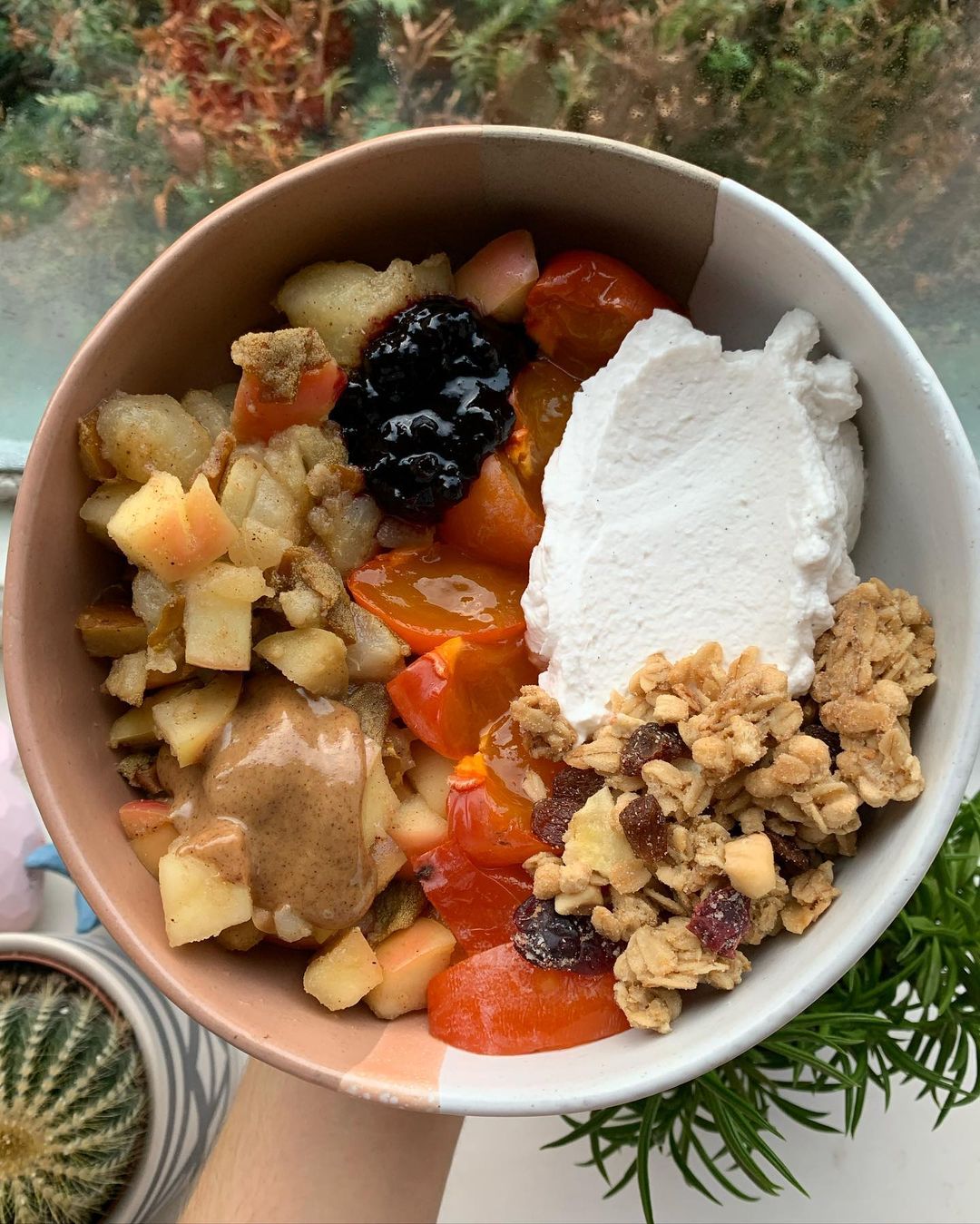 Stewed Spiced Maple Fruit and Yogurt Bowl