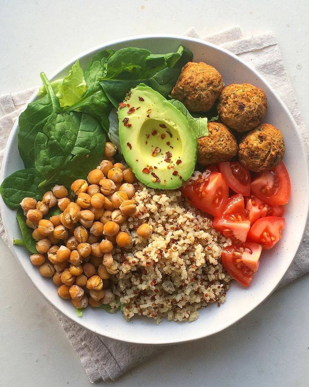Vegan Quinoa Salad Bowl with Falafels