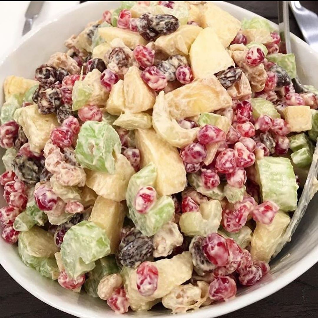 Game Day Salad with Pomegranate and Tahini Dressing