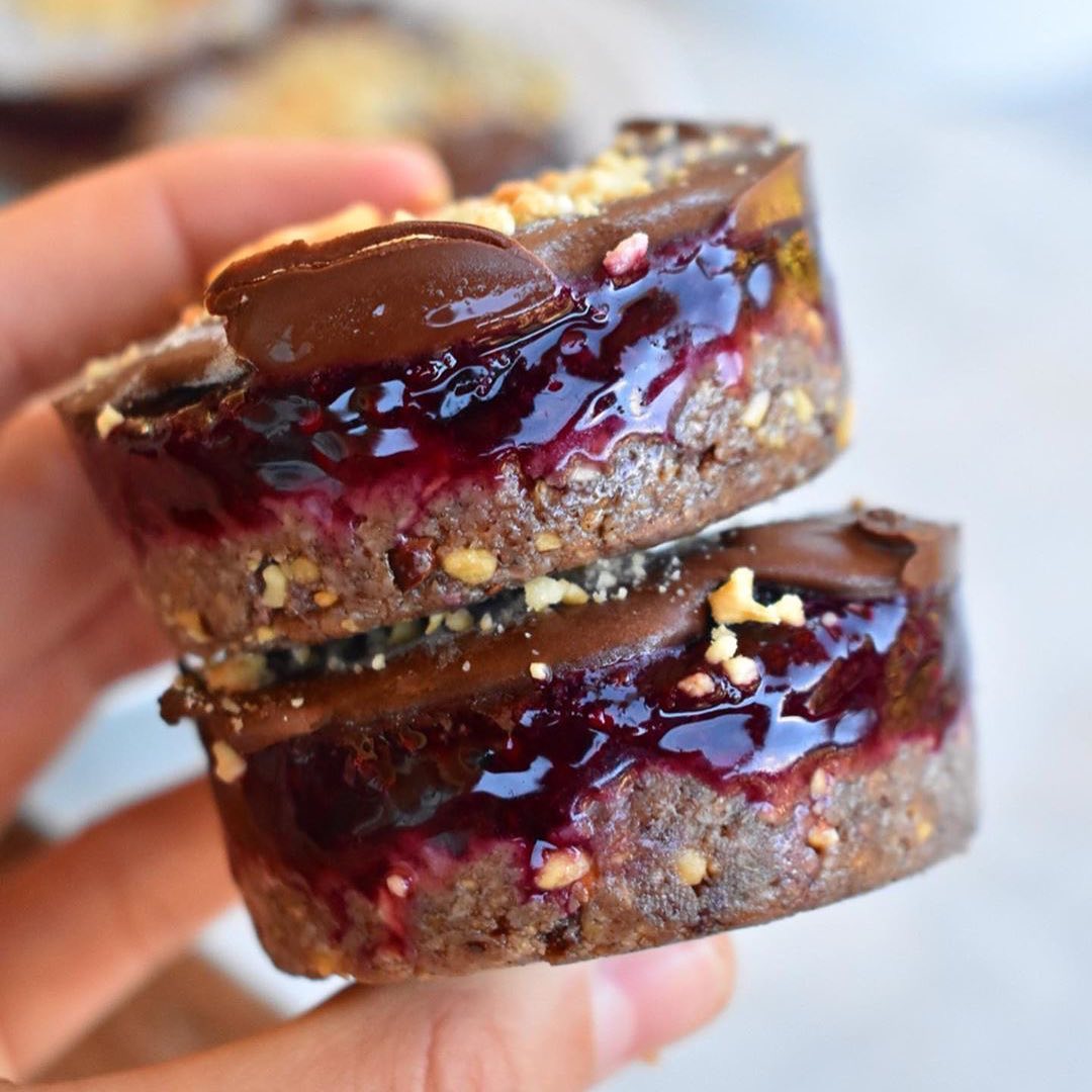 Peanut Butter and Jelly Granola Cups