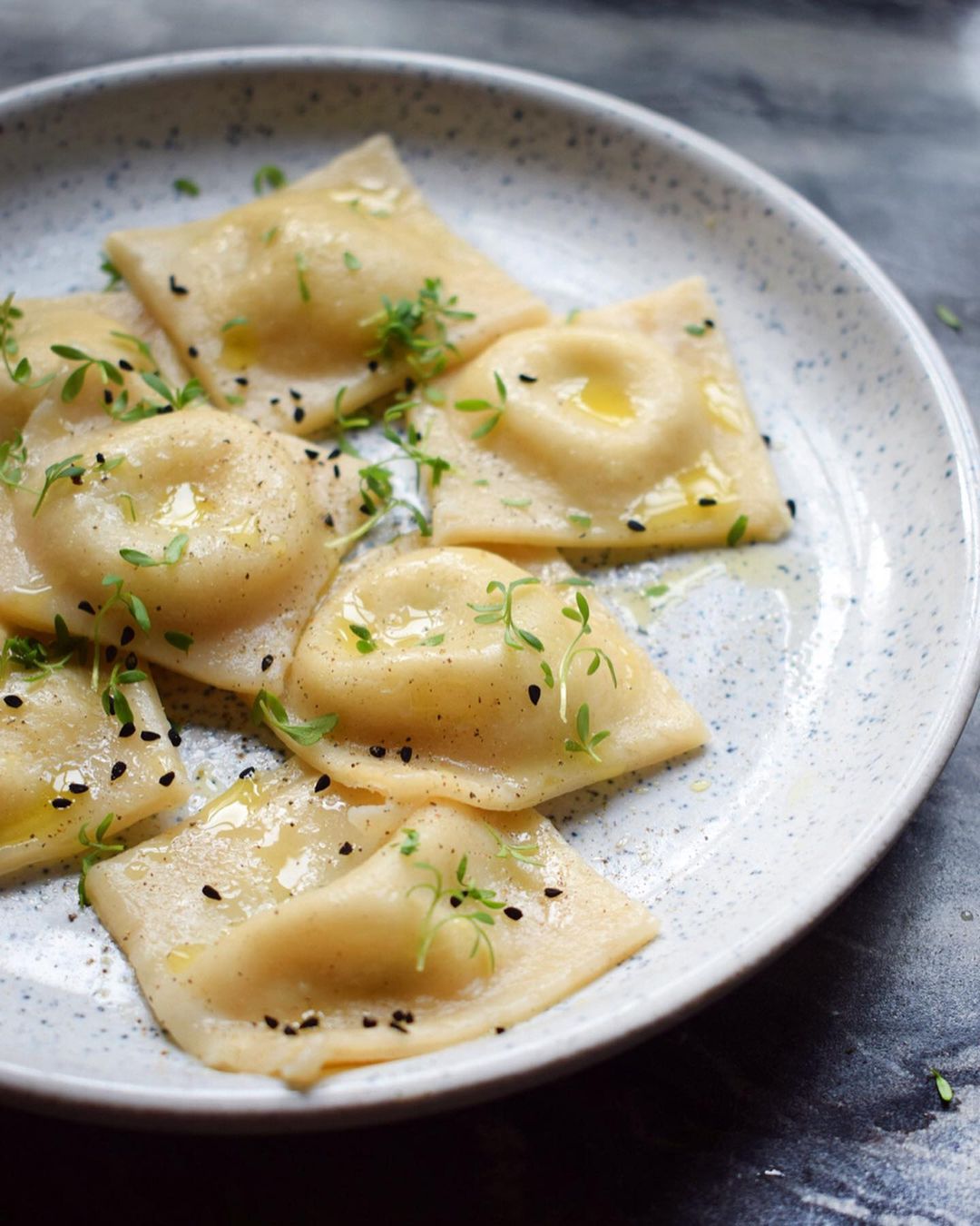 Vegan Cream Cheese and Herb Ravioli