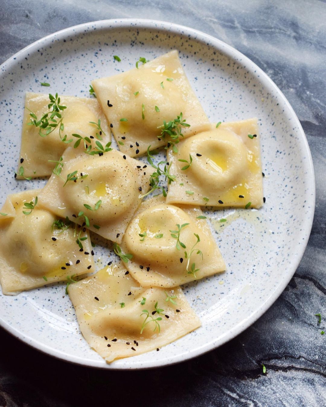 Vegan Cream Cheese and Herb Ravioli
