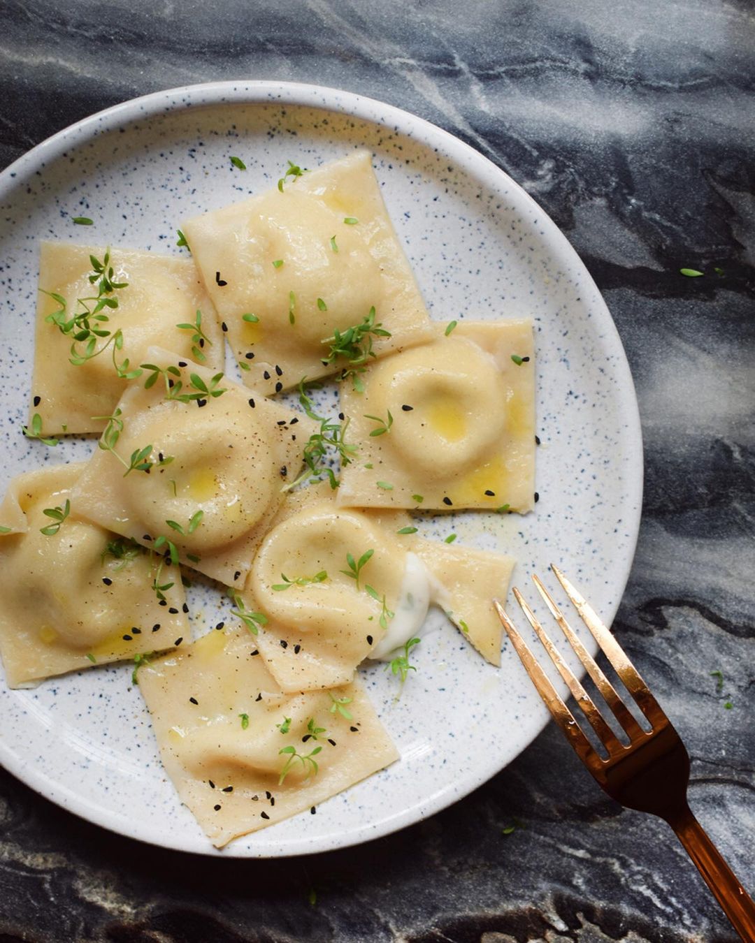 Vegan Cream Cheese and Herb Ravioli