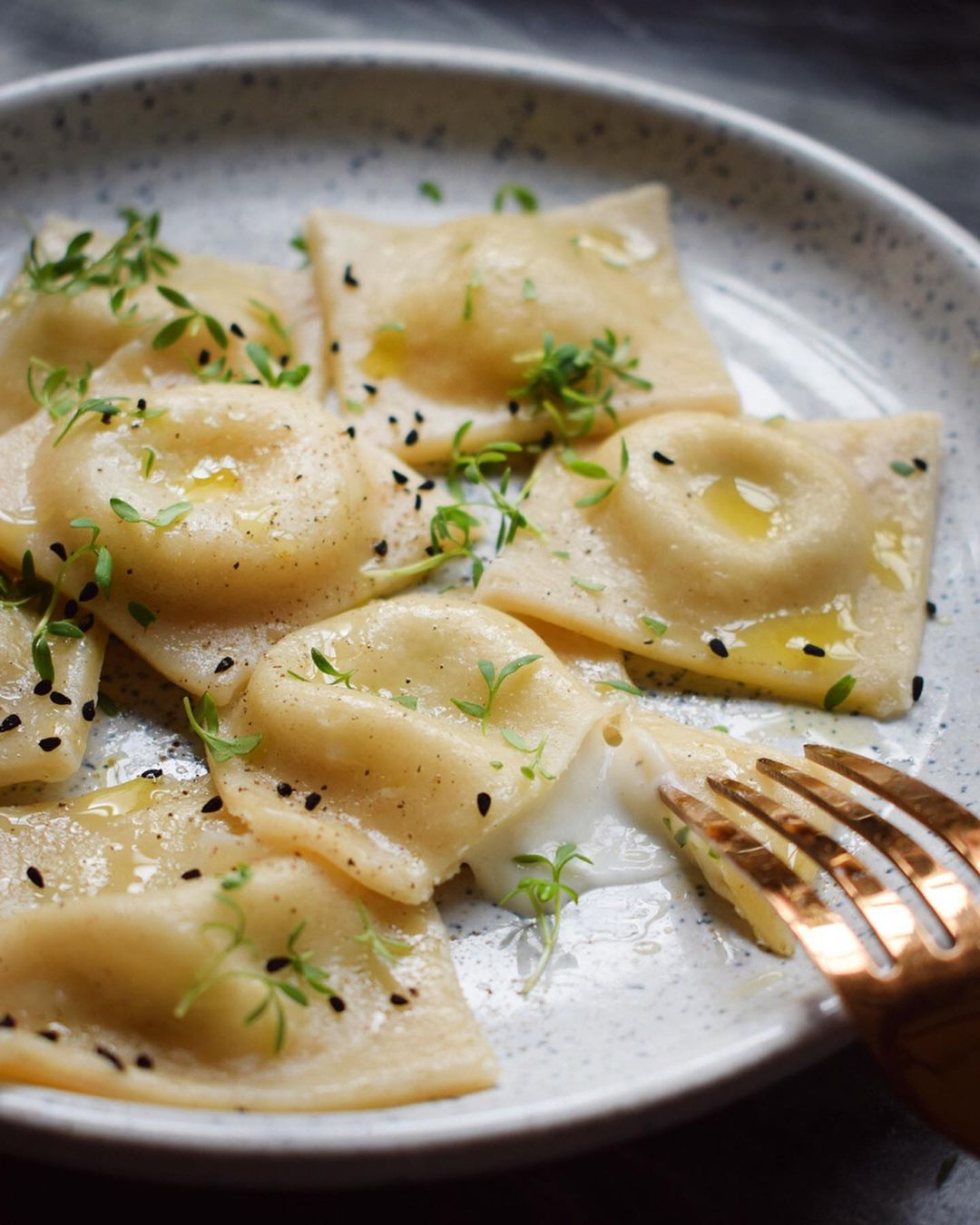 Vegan Cream Cheese and Herb Ravioli
