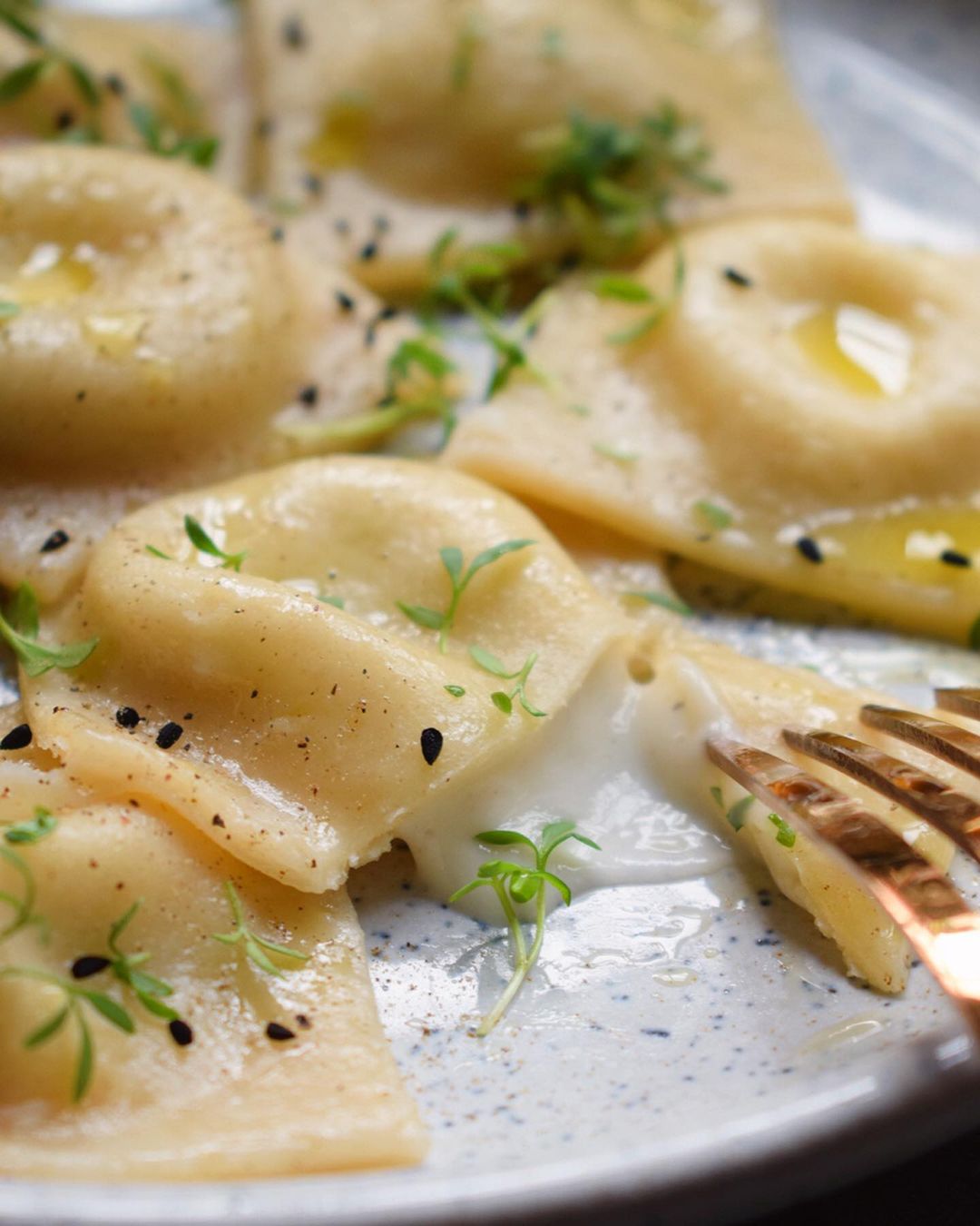 Vegan Cream Cheese and Herb Ravioli