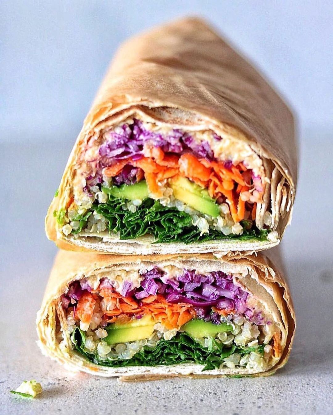 Rainbow Wraps with Vegetables and Hummus