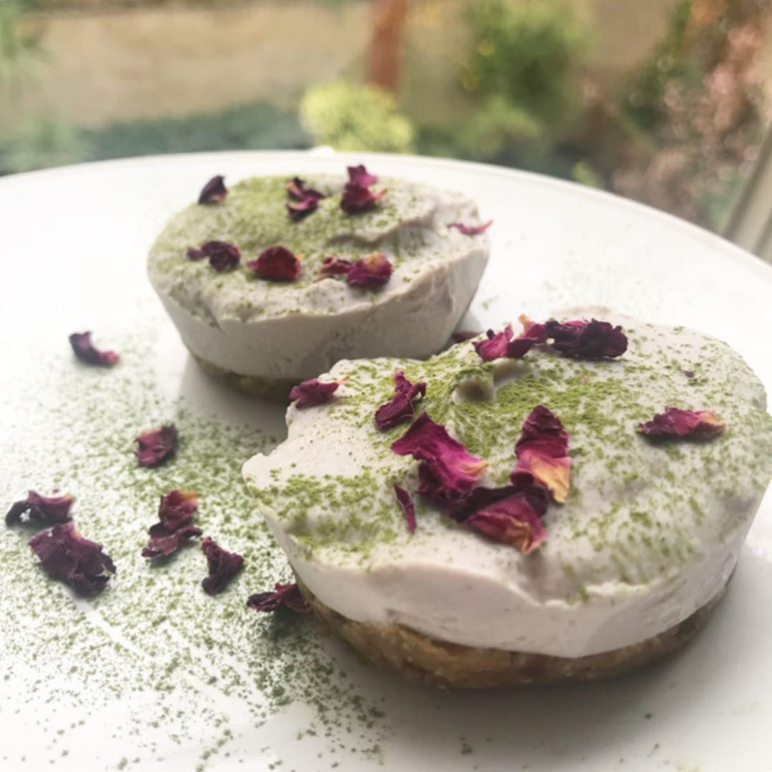 Pistachio Rose Raw Vegan Cheesecake