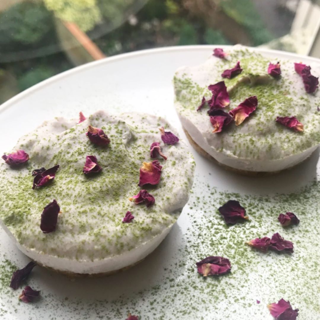 Pistachio Rose Raw Vegan Cheesecake