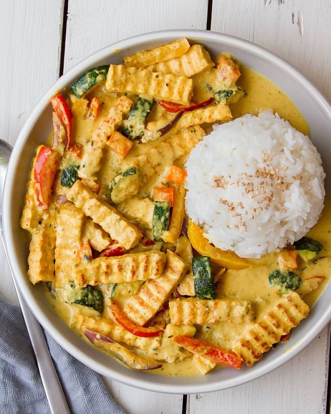 Tangy Panang Curry with Tofu and Vegetables