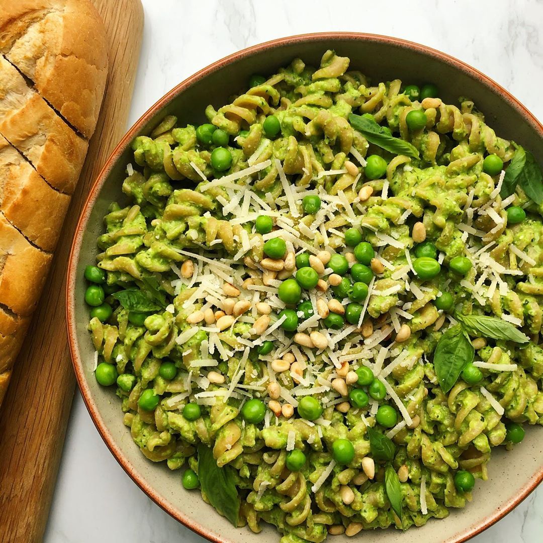 Quick Pea Pesto Pasta with Parmesan and Mint
