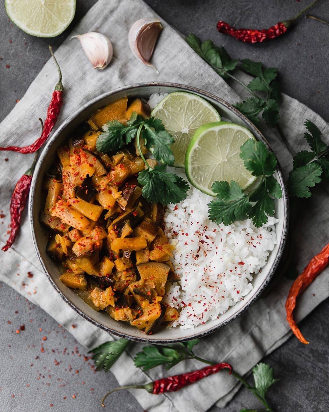 Easy Vegan Eggplant Pineapple Curry