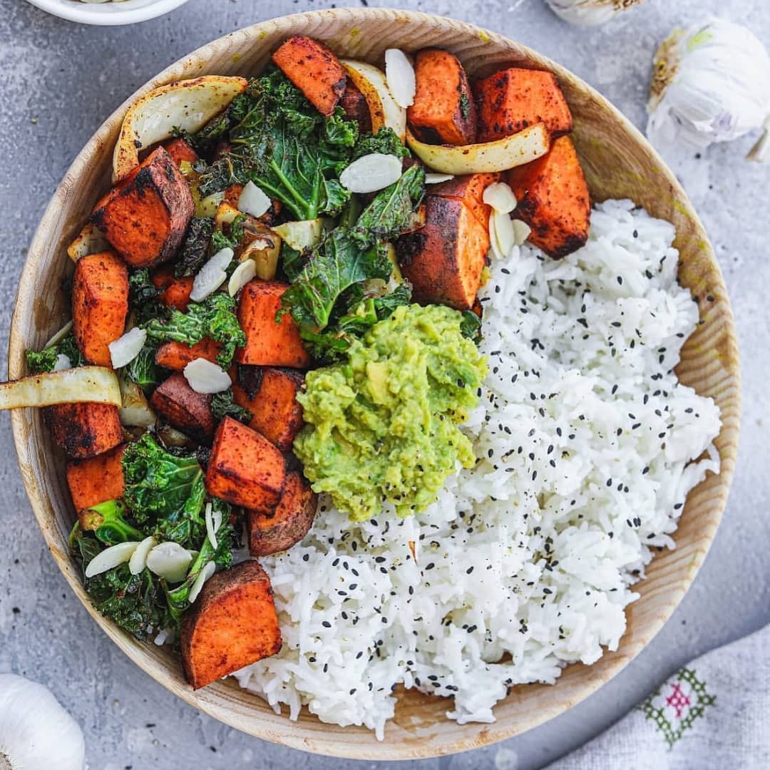 Easy Skillet Sweet Potatoes with Kale