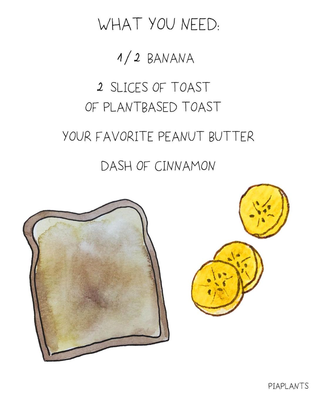 Minimal and Easy Peanut Butter Banana Sandwich