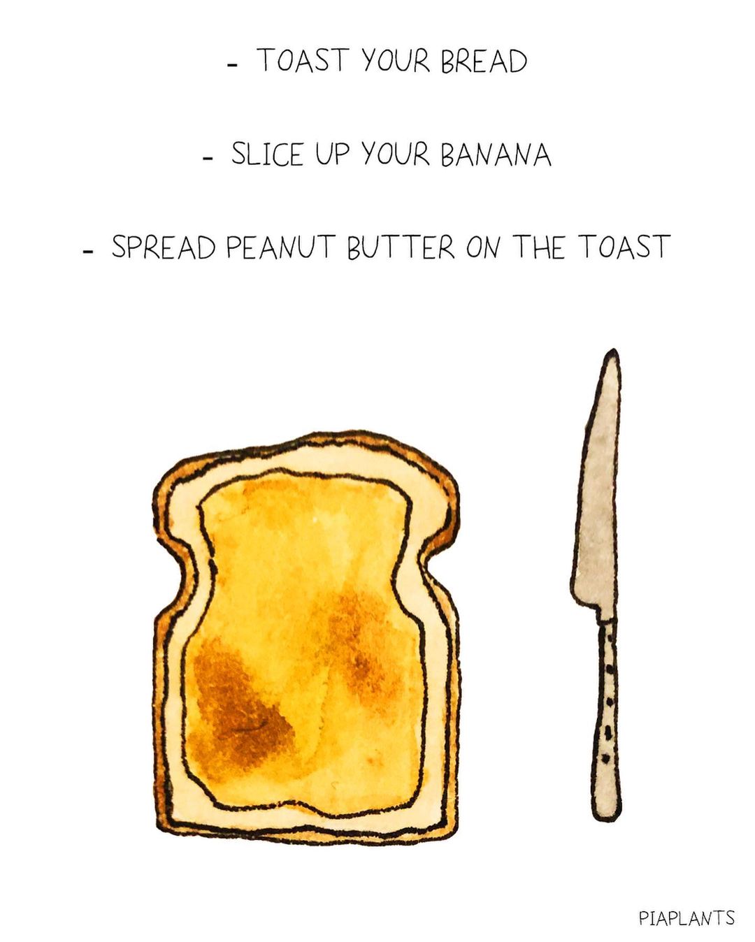 Minimal and Easy Peanut Butter Banana Sandwich