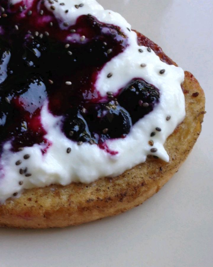 French Toast with Yogurt, Chia, and Blueberries