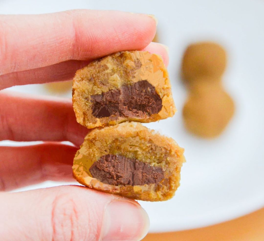 Chocolate Stuffed Chickpea Bites