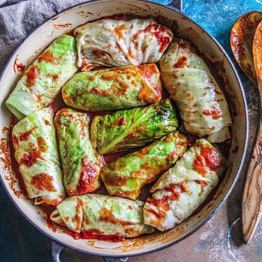 Squash and Mushroom Cabbage Rolls