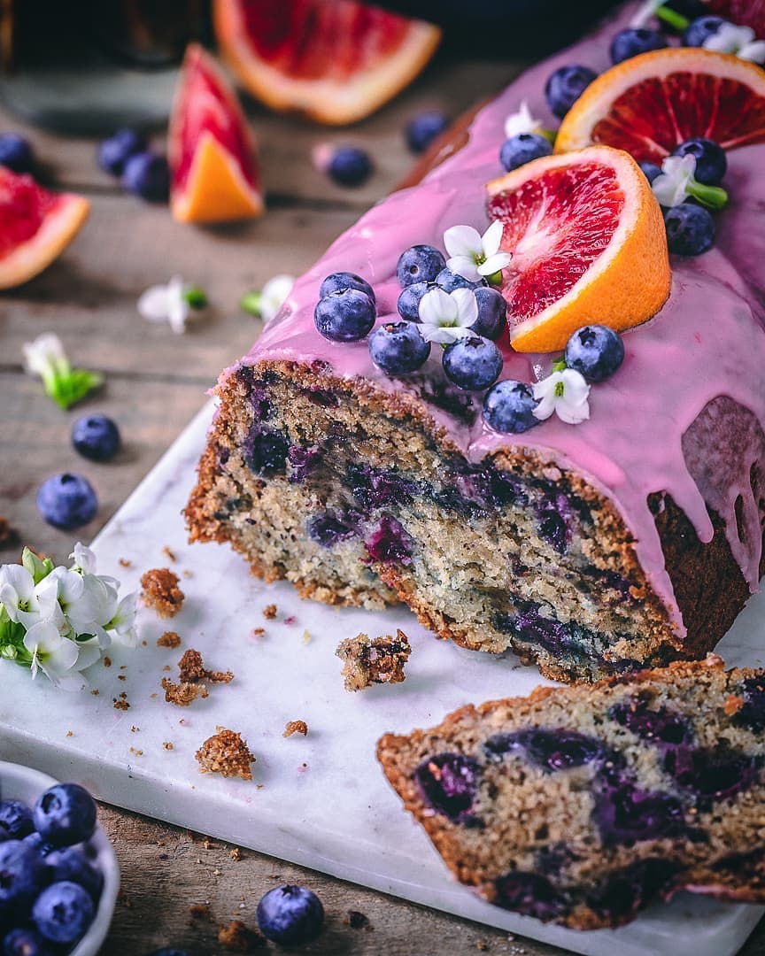 Blood Orange Infused Blueberry Banana Loaf