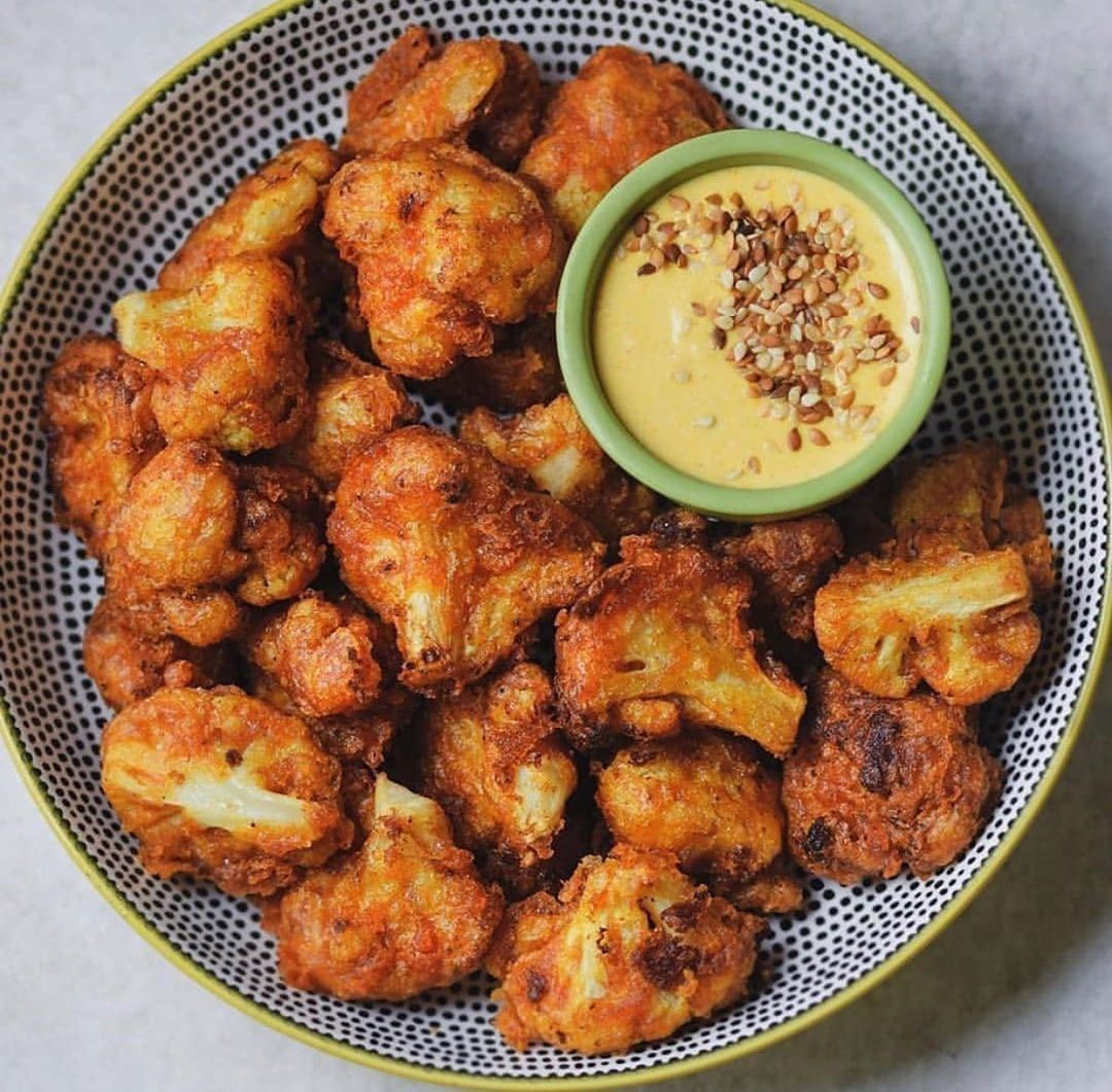 Spicy Battered Cauliflower Vegan Dish