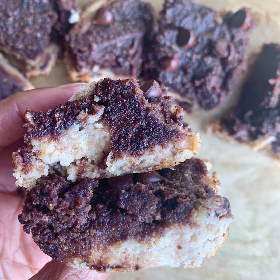 Layered Banana Bread and Dark Chocolate Brownies