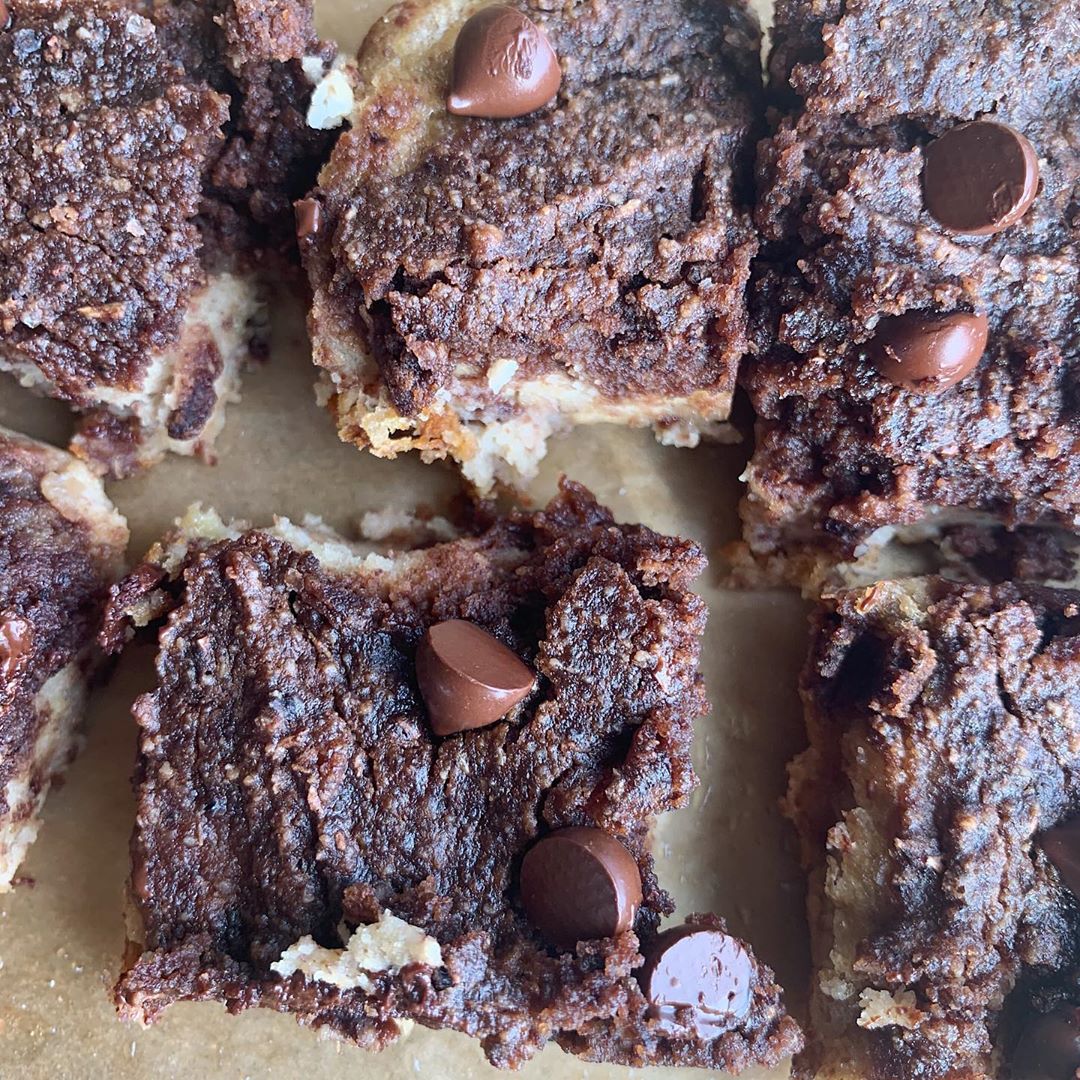 Layered Banana Bread and Dark Chocolate Brownies