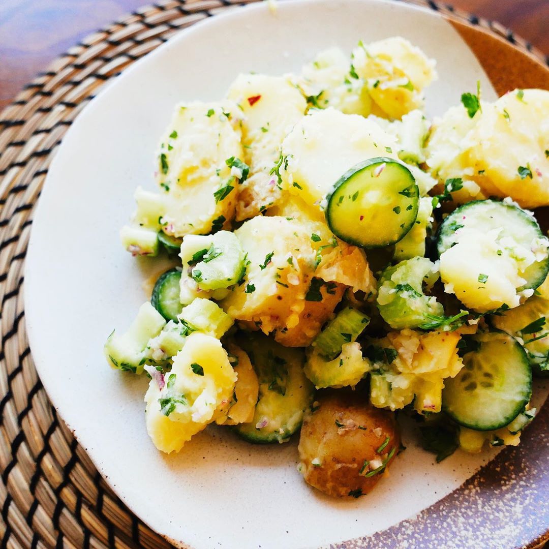 Potato and Cucumber Salad with Herb Dressing
