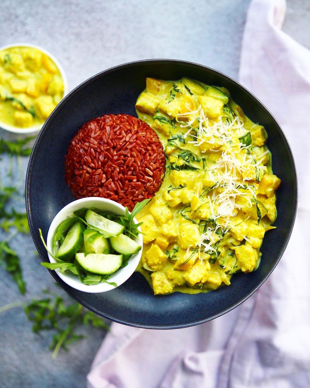 Creamy Vegan Curry Stew with Vegetables and Chicken