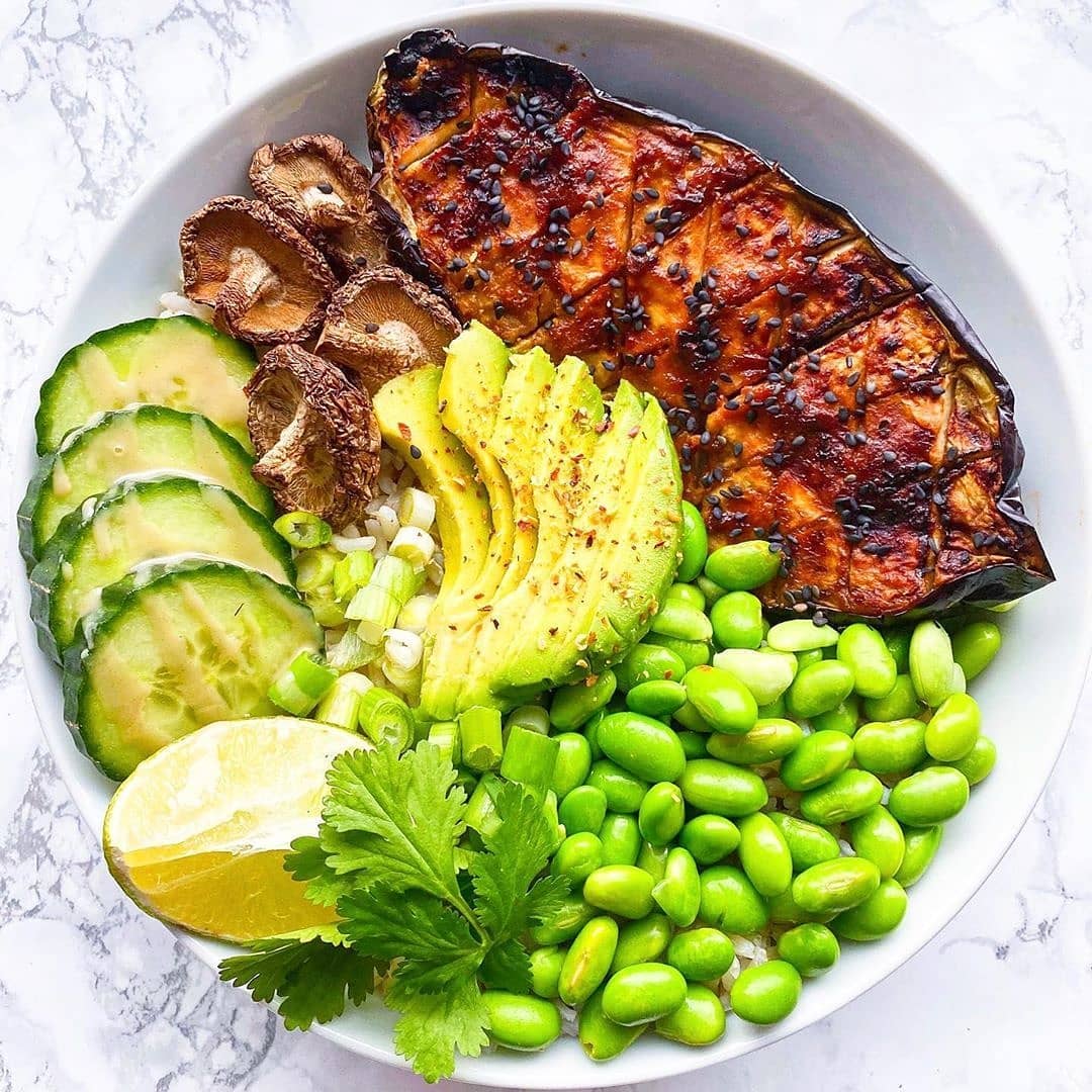 Miso Sesame Roasted Aubergines