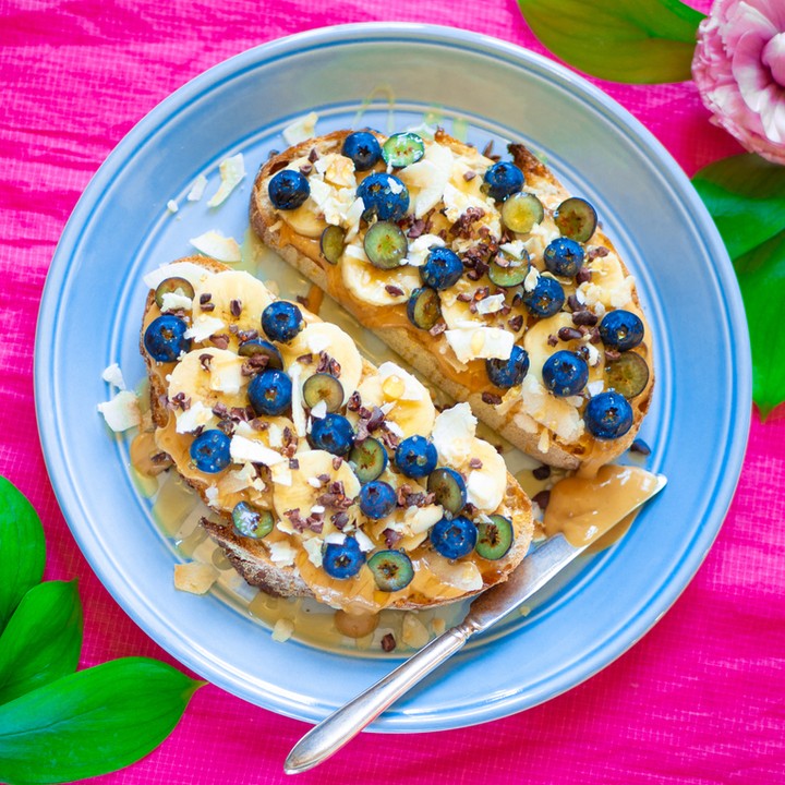Peanut Butter Banana Toast with Toppings