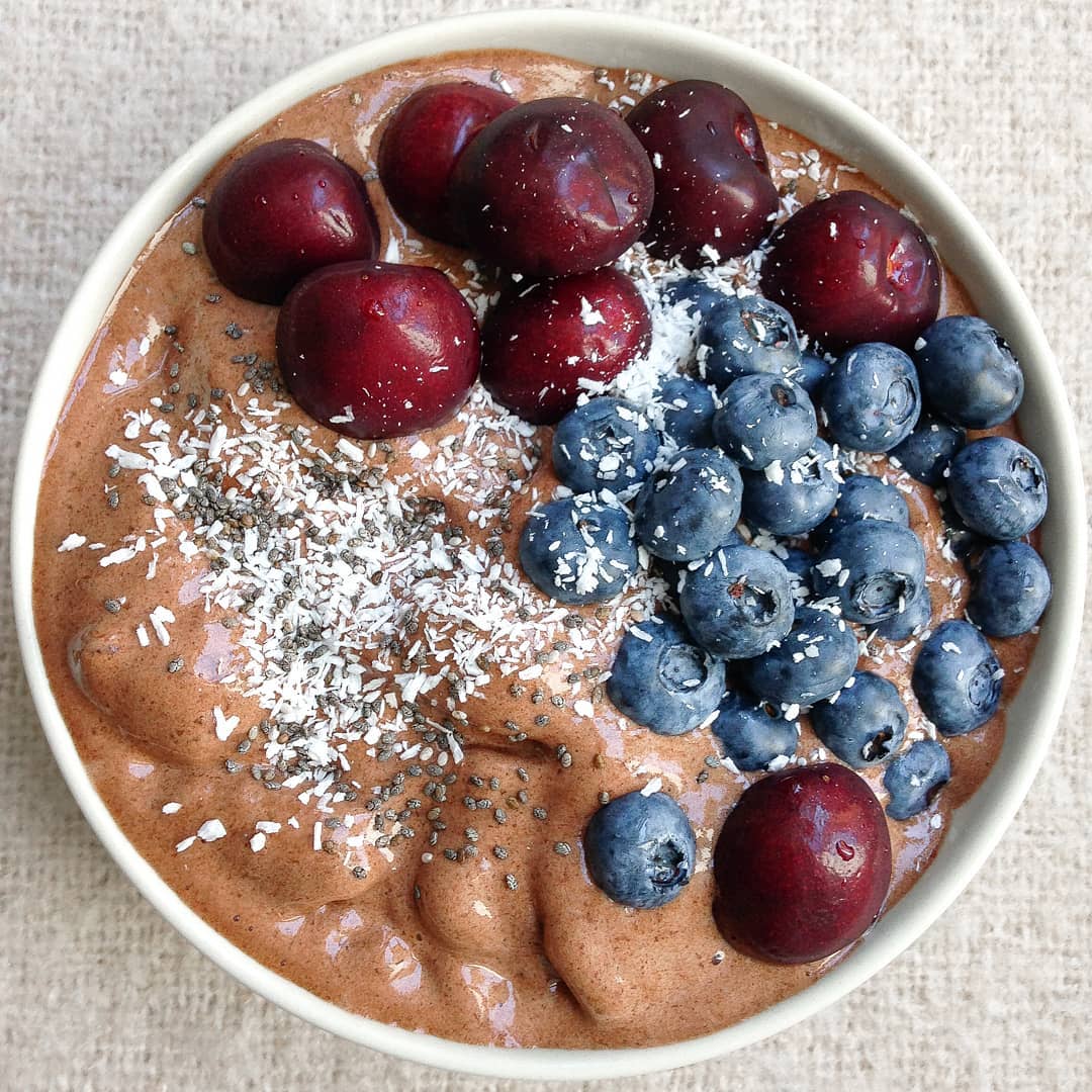 Chocolate and Fruits Smoothie Bowl