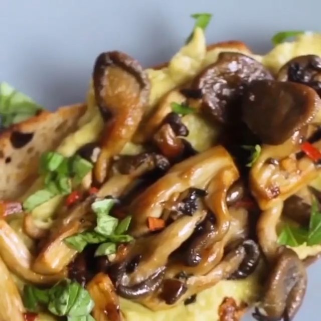 Oyster Mushroom and Avocado Toast