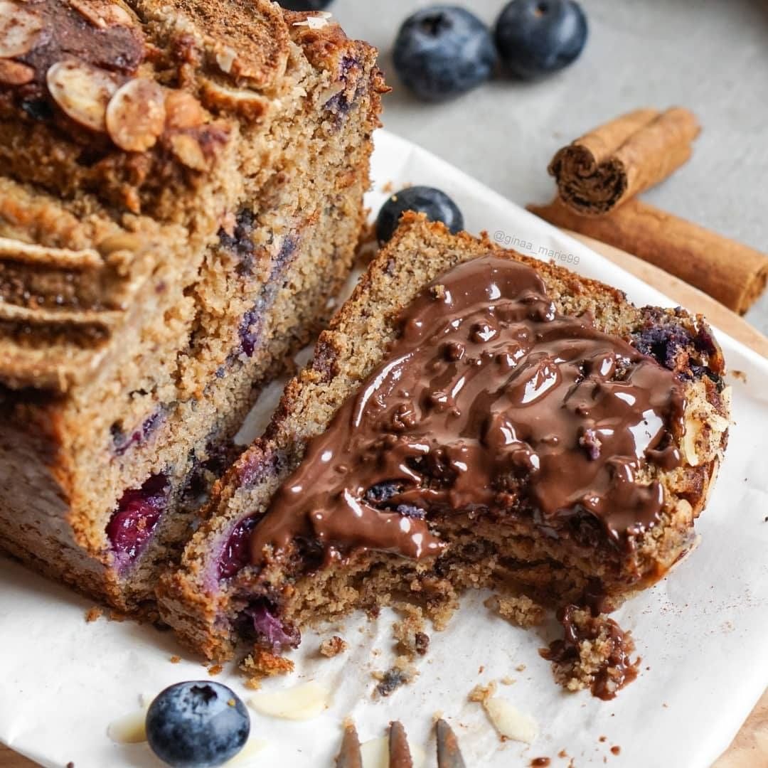 Healthy Blueberry Chocolate Chip Banana Bread