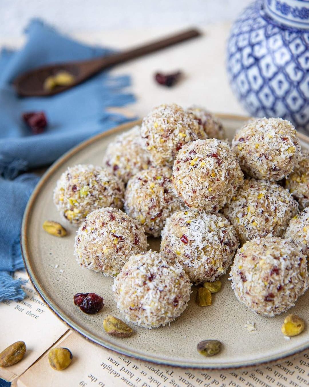 Vegan Coconut Cranberry Nutty Bliss Balls