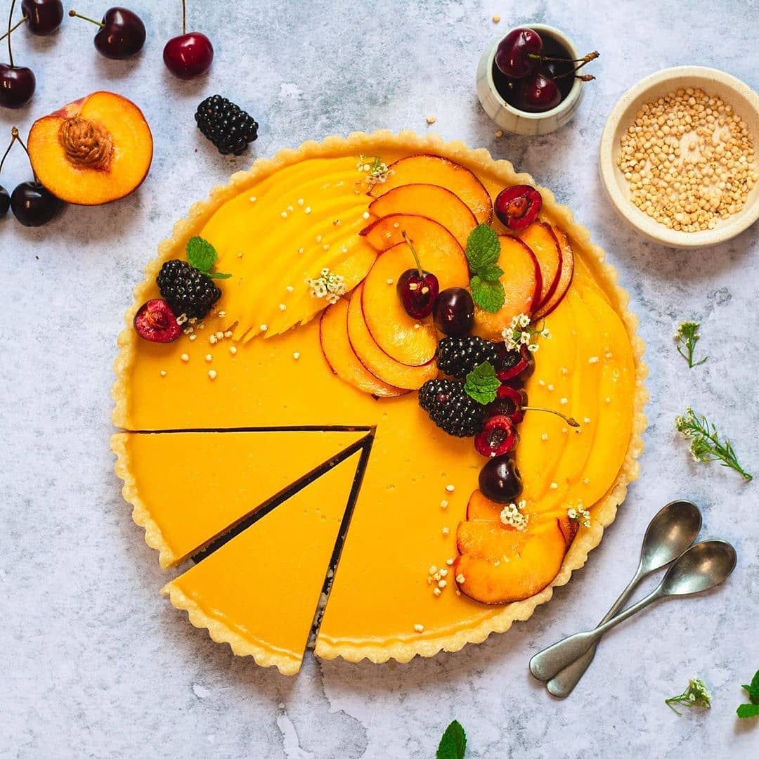 Peach and Mango No Bake Tart