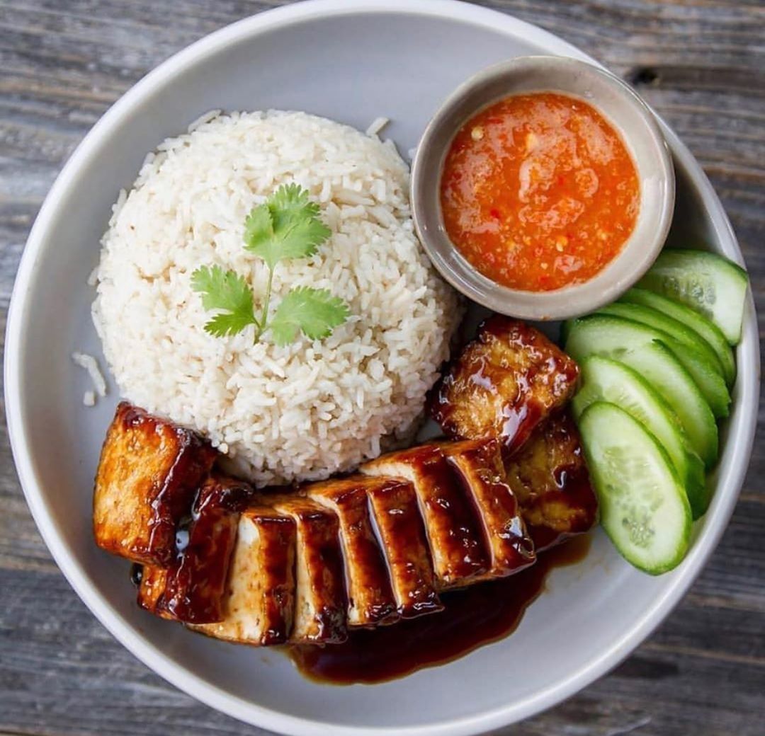 Vegan Chinese BBQ Rice with Tofu