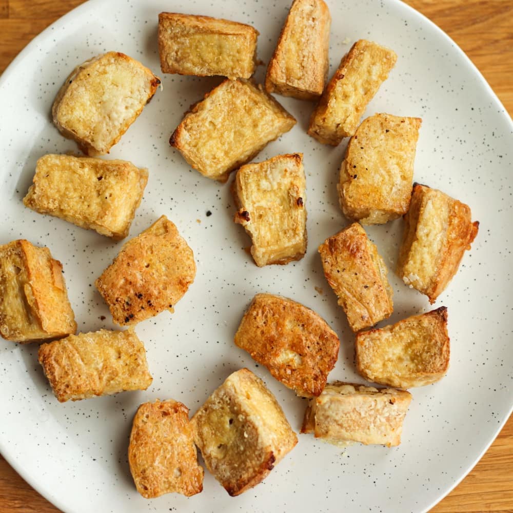 Orange Tofu and Cauliflower with Rice Noodles