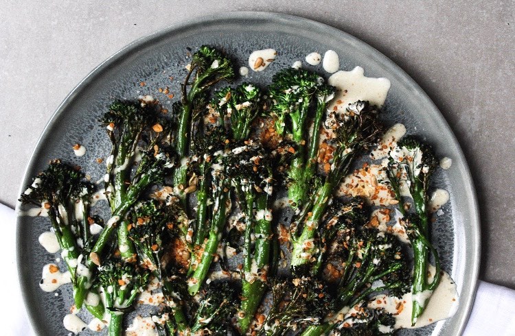 Roasted Broccoli with Tahini and Dukkah