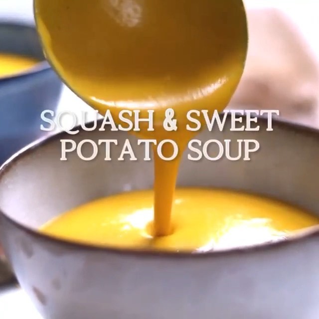 Curried Butternut Squash and Sweet Potato Soup