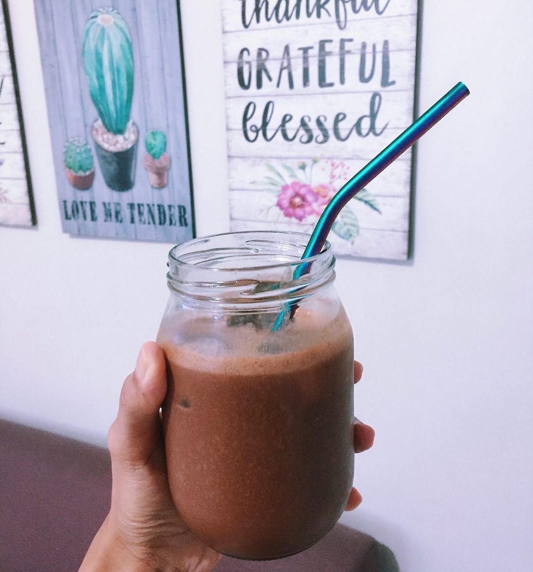 Vegan Banana Cacao Smoothie with Flax