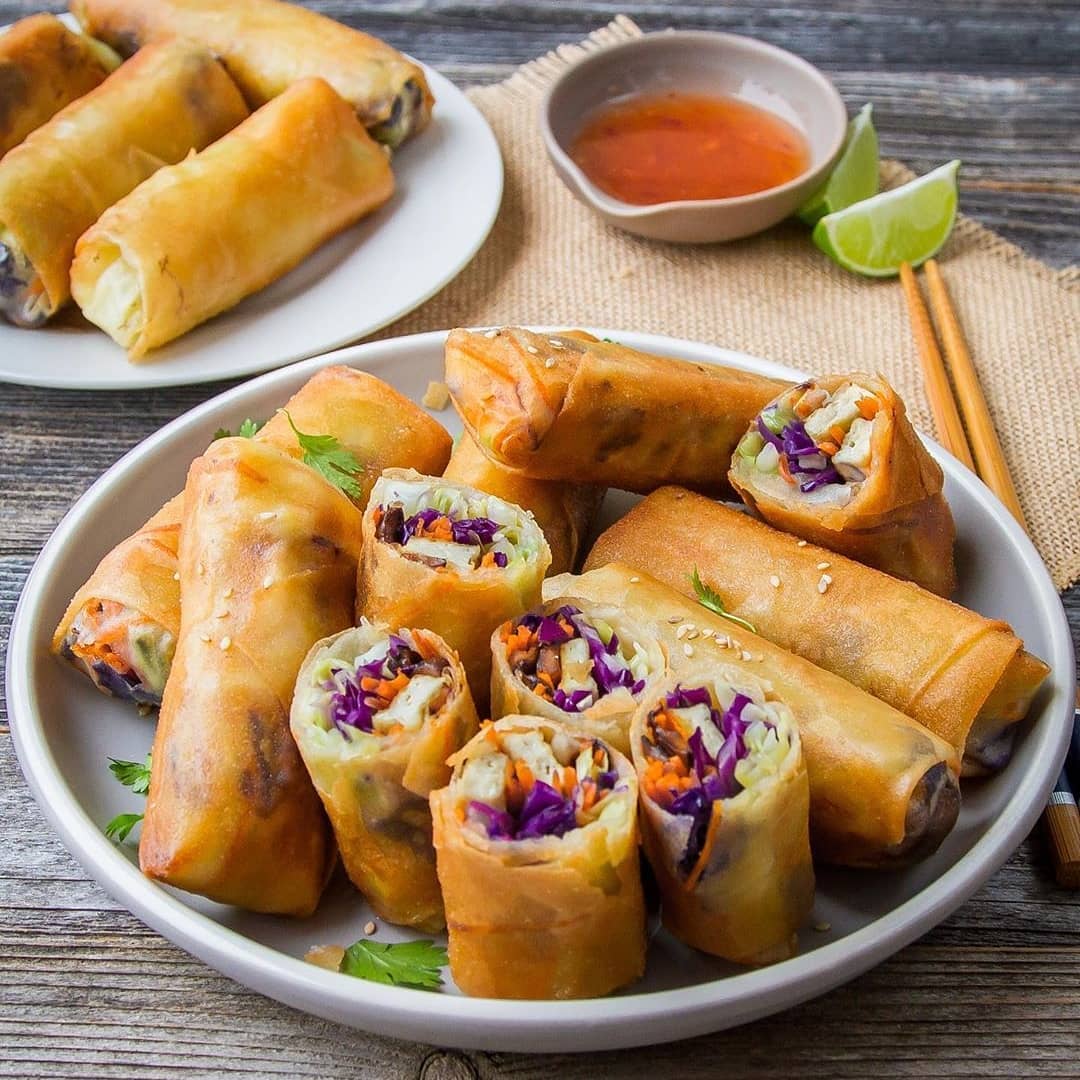 Vegan Spring Rolls with Tofu and Vegetables