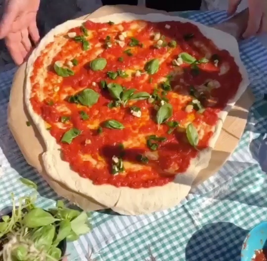 Vegan Pizza with Dough and Toppings
