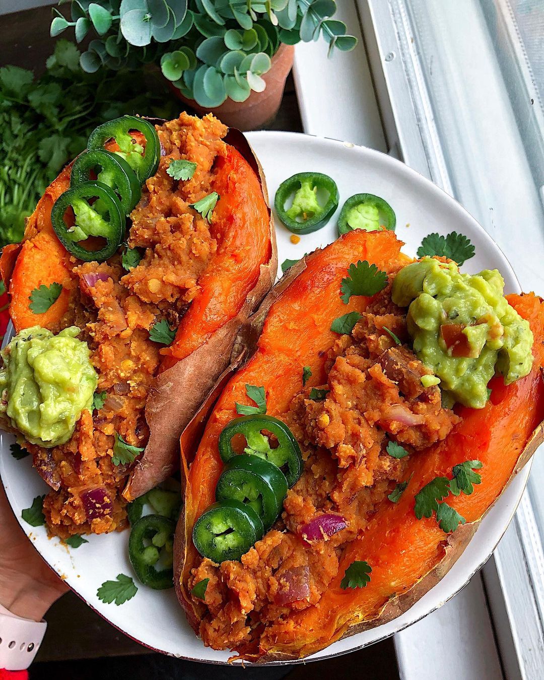 Spicy BBQ Lentil Sweet Potatoes